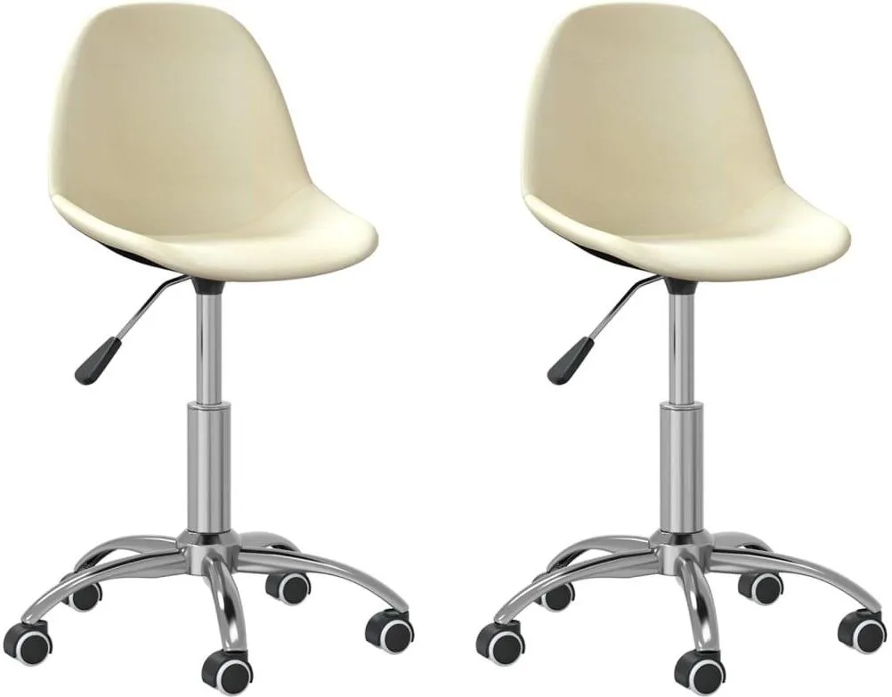 Vidaxl Obrotowe Krzesła Stołowe 2 Szt. Kremowe Obite Tkaniną 13452-333415