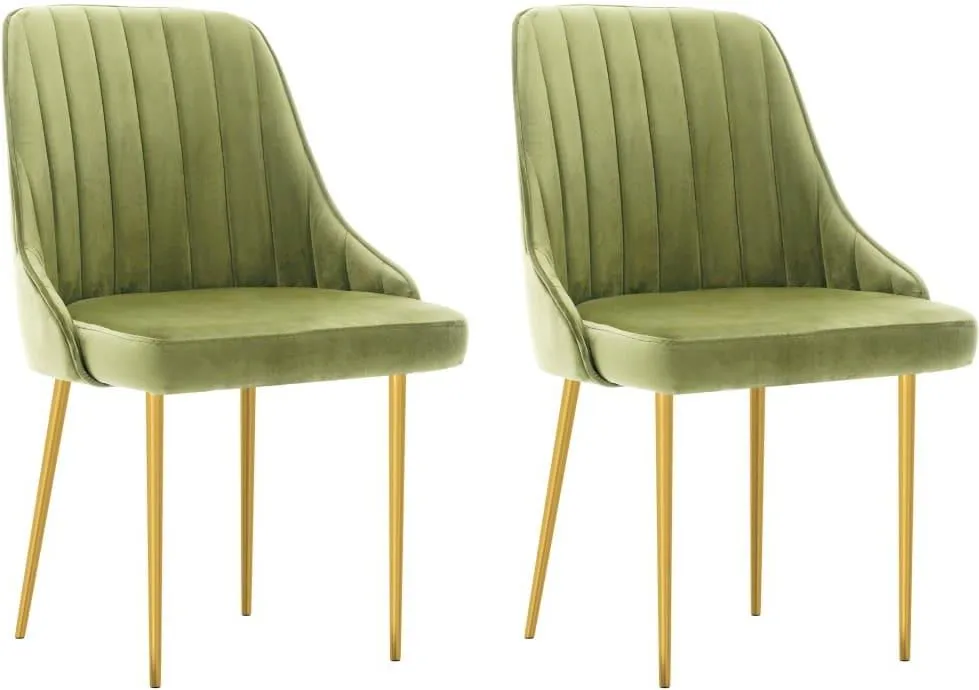 Vidaxl Krzesła Stołowe 2 Szt Jasnozielone Obite Aksamitem 13452-330792