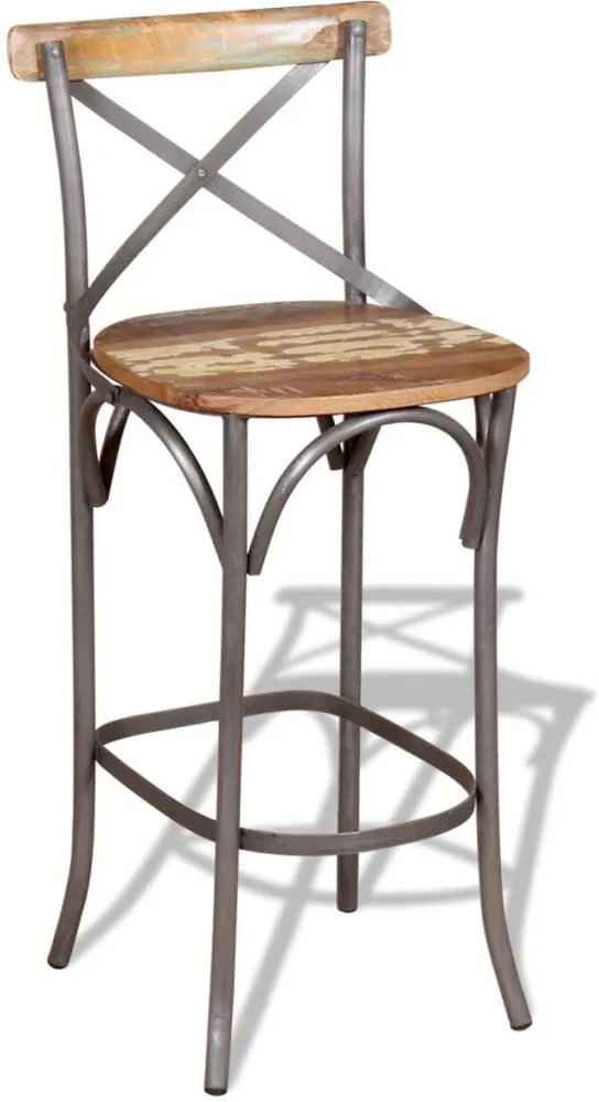 Vidaxl Krzesło Barowe Z Drewna Odzyskanego 42X42X110