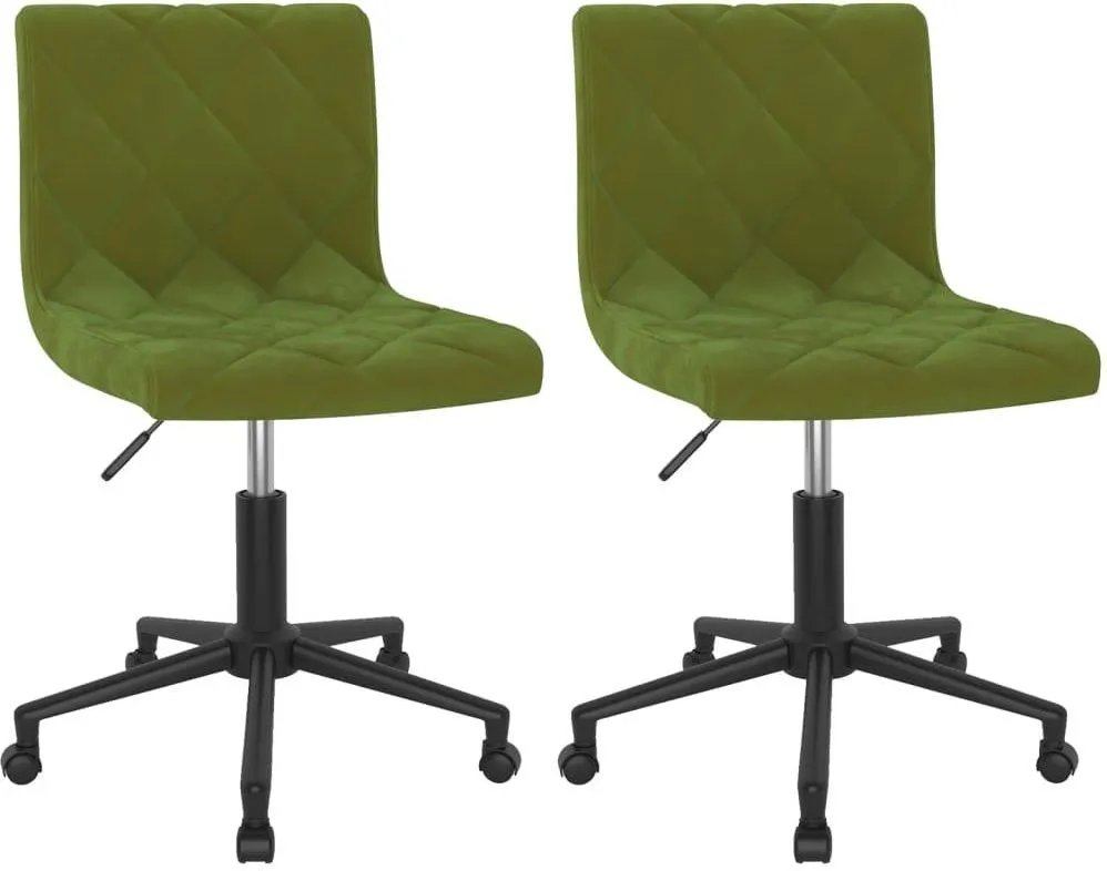 Vidaxl Obrotowe Krzesła Stołowe 2 Szt. Jasnozielone Aksamitne 13452-333865